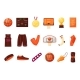 Basketball Equipment Icons Set Cartoon Vector