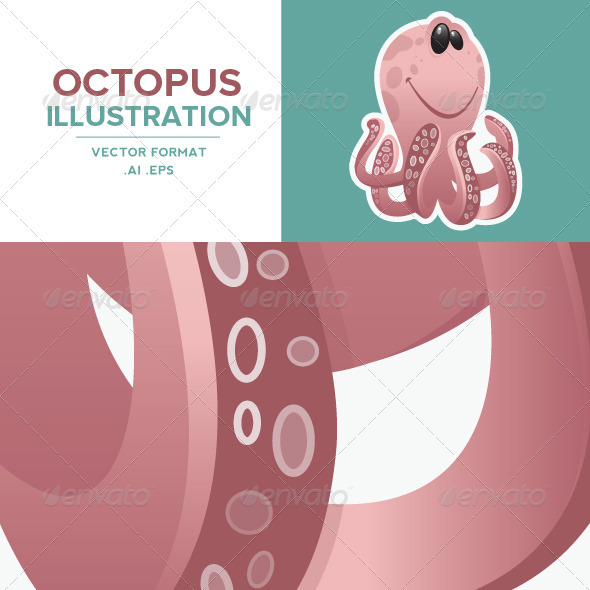 Vector Octopus Mascot - Animals Characters