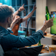 Group of friends watching a football match on TV - PhotoDune Item for Sale