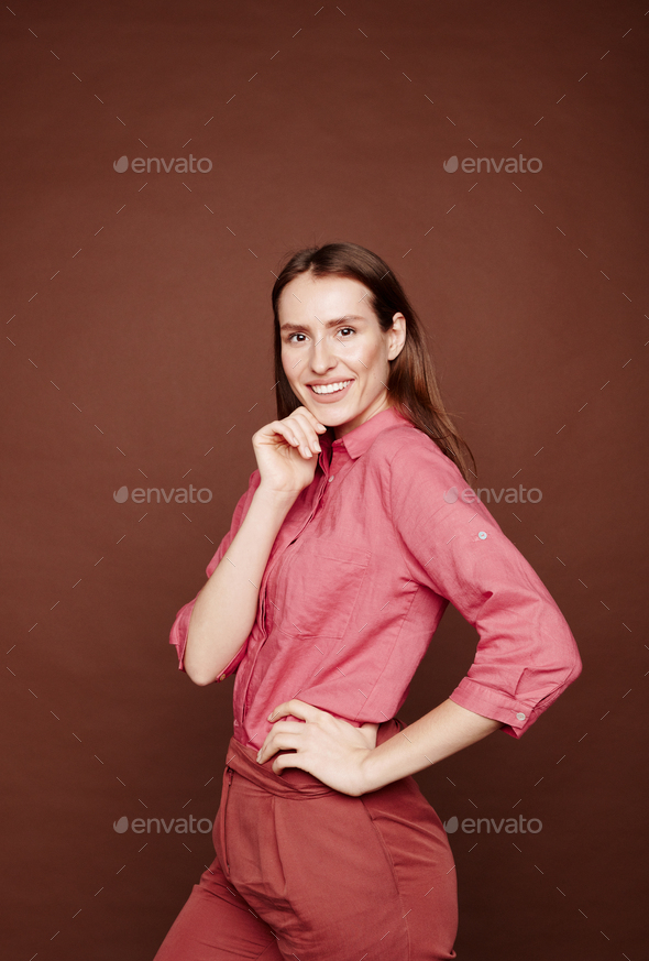 Cheerful confident lady