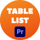 Table List Pack - Premiere Pro - VideoHive Item for Sale