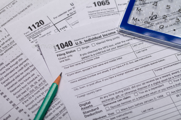 Income tax with instruction. Tax payment and filing concept - Stock Photo - Images