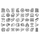 Traffic Fumes Icons Set Outline Vector