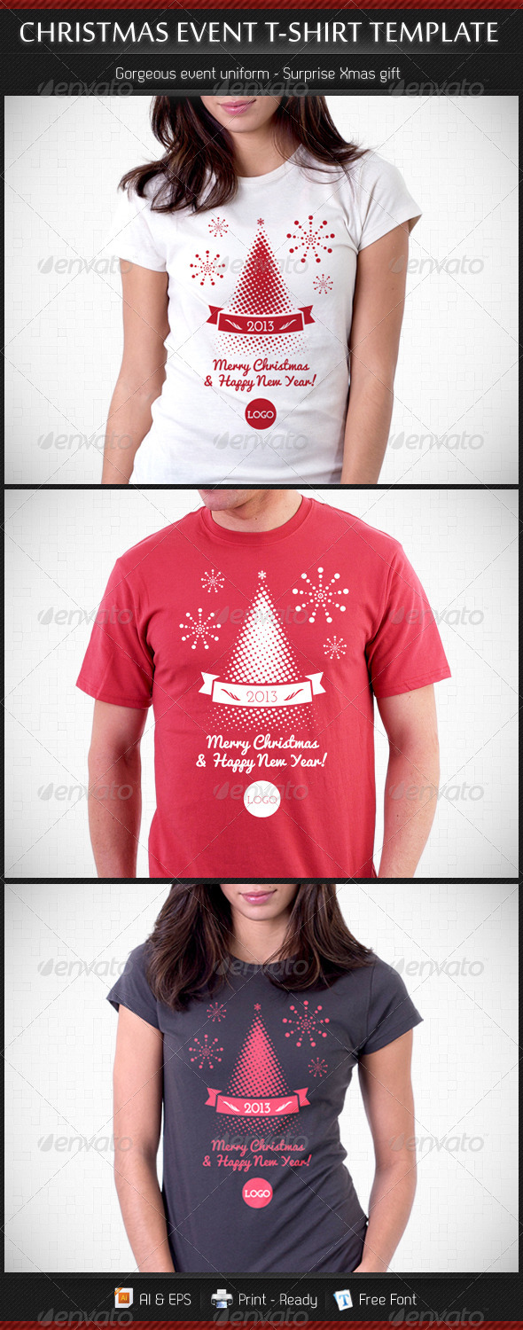 Download Christmas and New Year Event T-Shirt Template by gbs ...