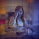 Astonished businesswoman in dark office - PhotoDune Item for Sale