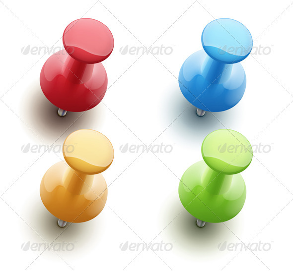 Push Pins - Man-made Objects Objects