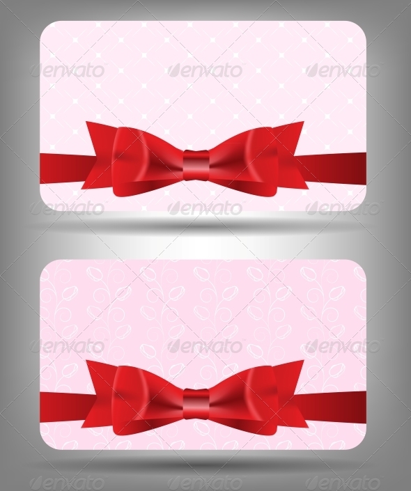Card with Bow and Ribbon. Vector Illustration - Christmas Seasons/Holidays