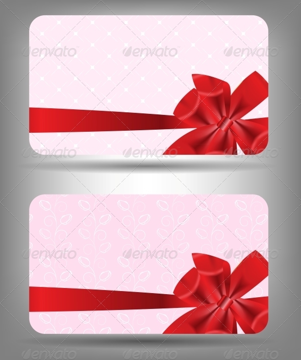 Card with Bow and Ribbon - Christmas Seasons/Holidays