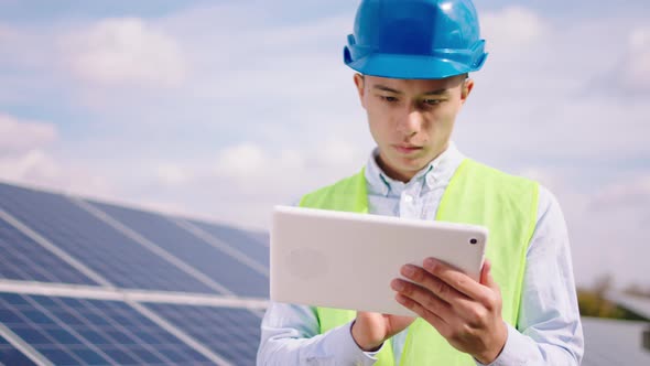 In the Solar Panels Power Station Closeup to the alt