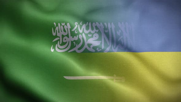 Ukraine Saudi Arabia Flag Loop Background 4K