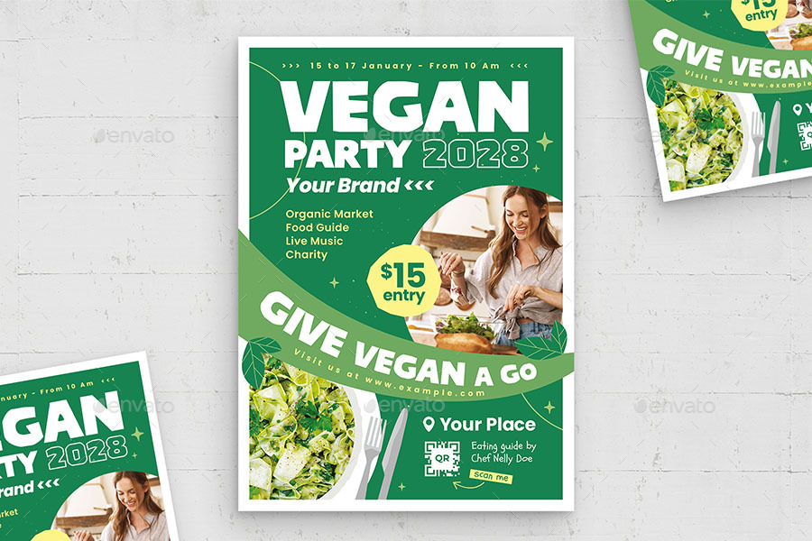 Vegan Flyer Template, Print Templates GraphicRiver