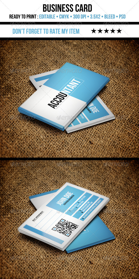 Accountant Business Card - Corporate Business Cards