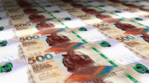 Hong Kong Dollar money sheet printing seamless loop alt