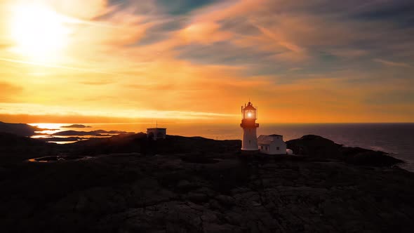 Coastal Lighthouse. Lindesnes Lighthouse Is a Coastal Lighthouse at the Southernmost Tip of Norway. alt