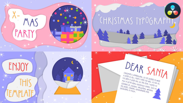Christmas Greetings Colorful Scenes | DaVinci Resolve