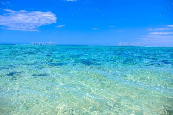 Clearwater beach under a beautiful blue sky on a sunny day - Stock Photo - Images