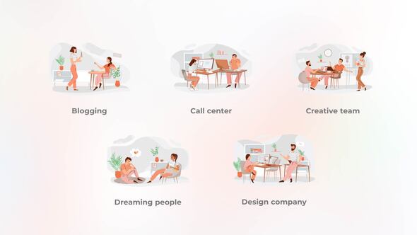 Creative team - Flat concept