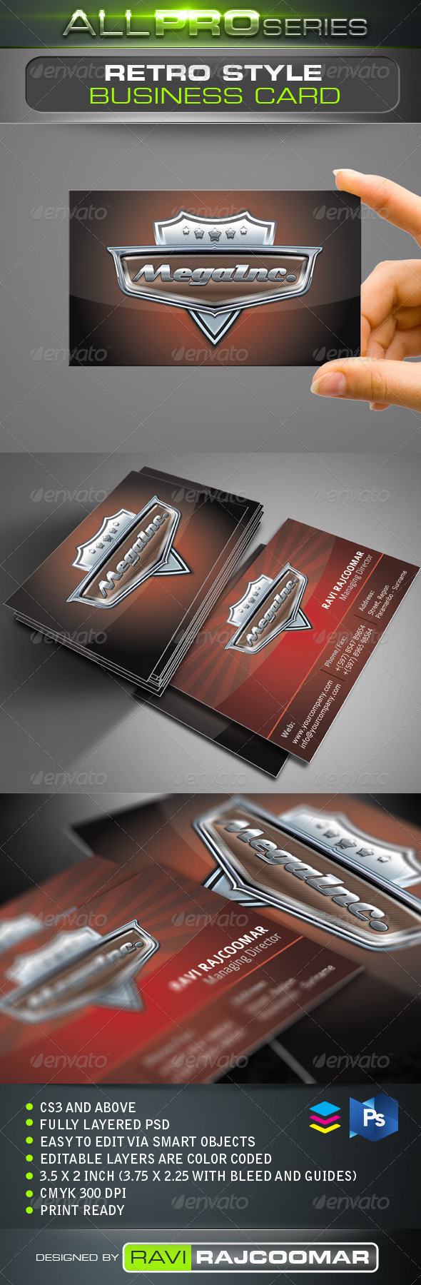 Retro Style Business Card - Retro/Vintage Business Cards