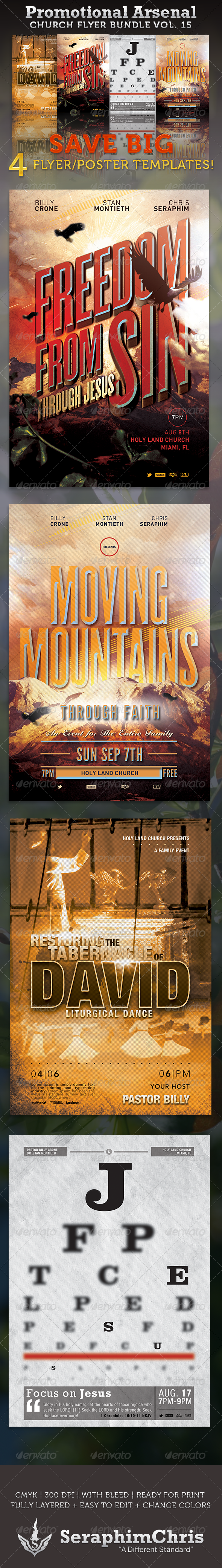 Promotional Arsenal Church Flyer Bundle 15 - Church Flyers
