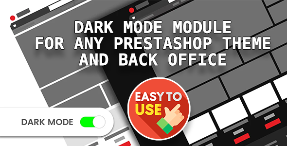 Dark mode module for any Prestashop theme and BackOffice