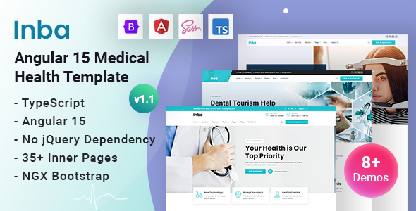 Great Inba - Angular 15 Medical Healthcare Template
