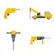 Drilling Machine Electric Icons Set Flat Style, Vectors | GraphicRiver