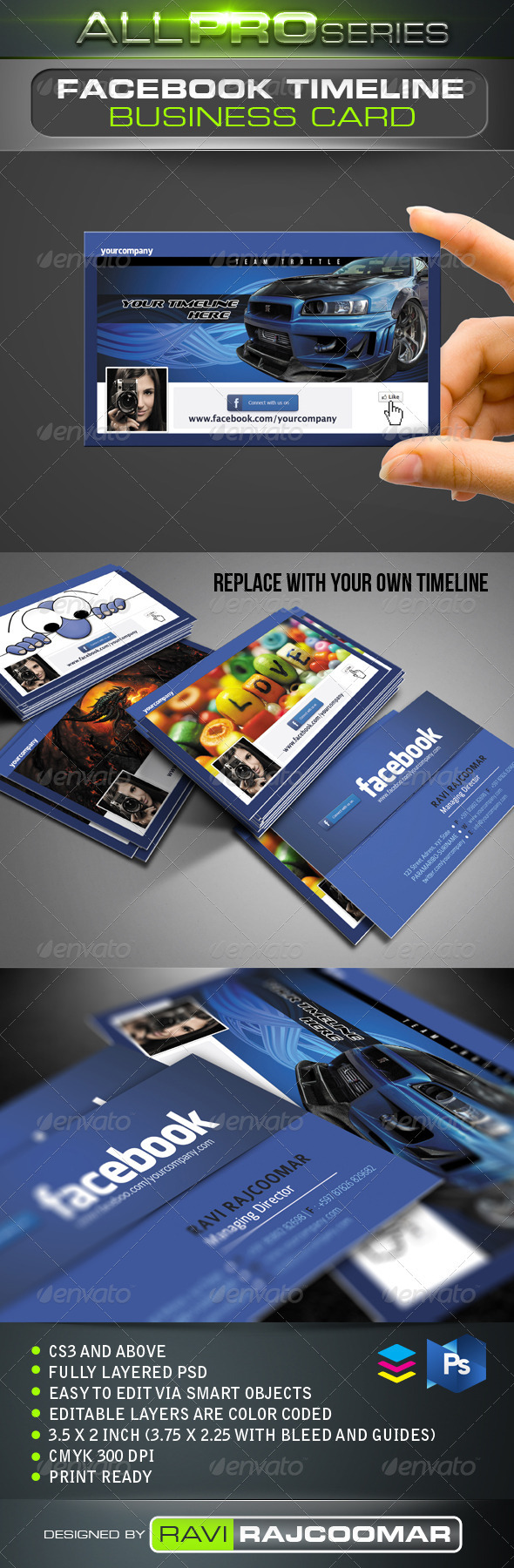 FB Timeline Business Card - Creative Business Cards