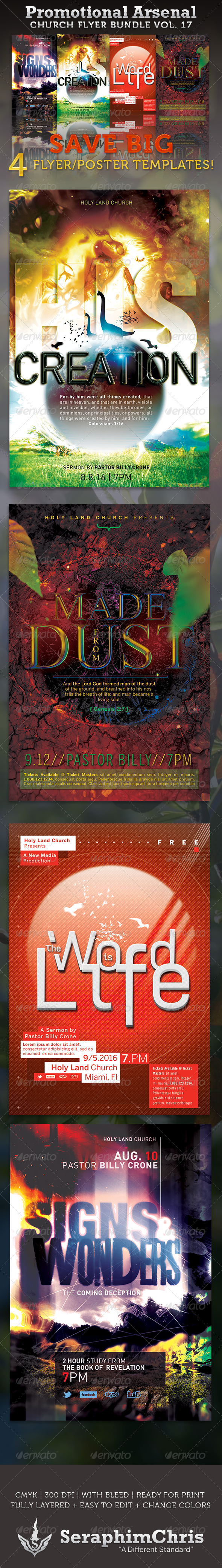 Promotional Arsenal Church Flyer Bundle 17 - Church Flyers