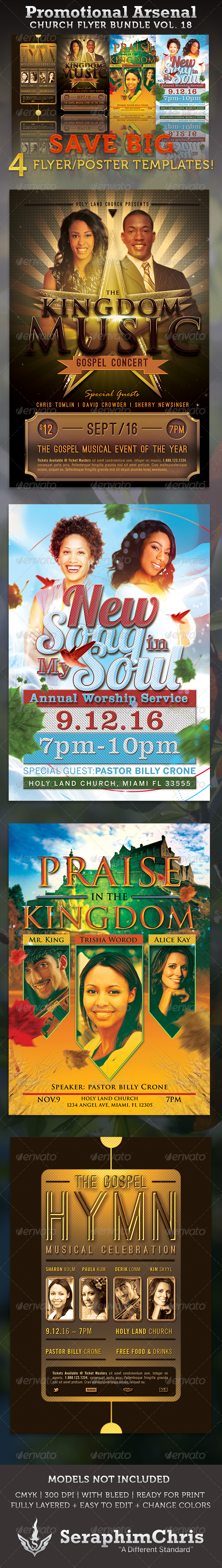 Promotional Arsenal Church Flyer Bundle 18 - Church Flyers