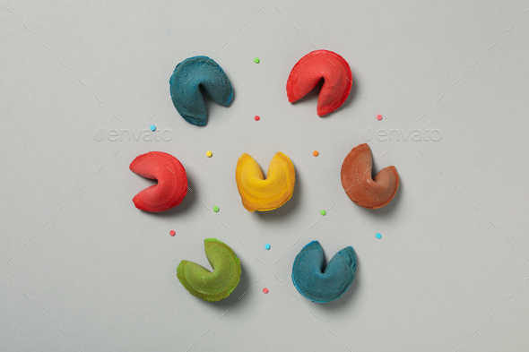 Chinese Fortune Cookies With Prediction Words Top View Stock Photo By   0G2A1747 