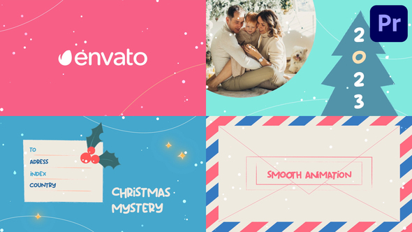 Christmas And New Year Greeting Cards | Premiere Pro MOGRT