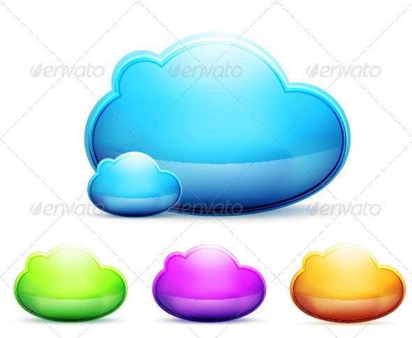 Shiny Vector Clouds - Technology Conceptual