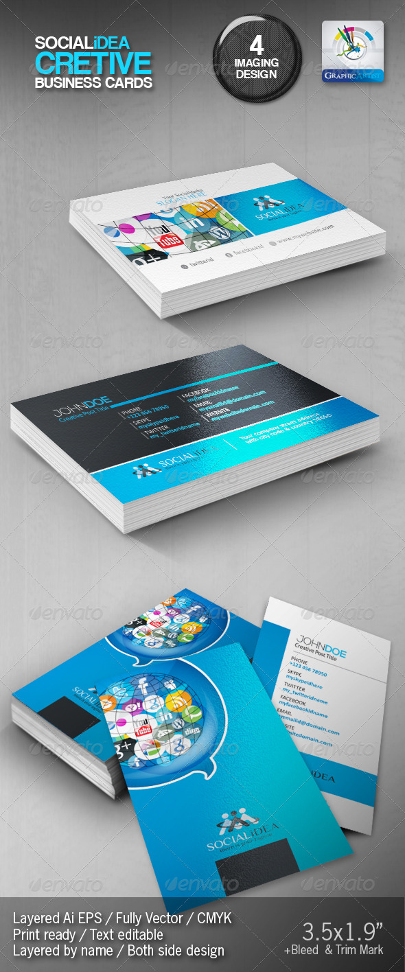 Socialidea Creative Social Media Business Cards - Creative Business Cards