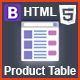 HTML CSS Boostrap Product Table Template
