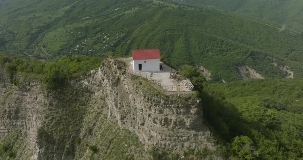 Small St. George church, the center of spiritual gathering of Tsveri society. alt