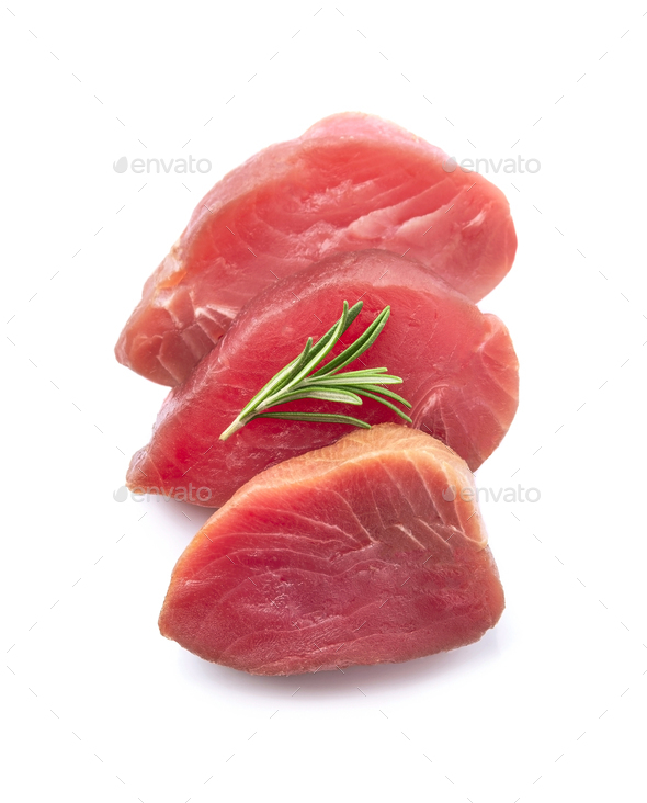 Tuna fish steak with rosemary herbal - Stock Photo - Images