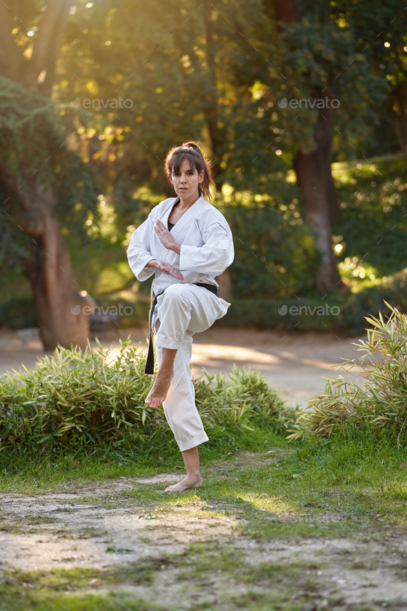 Karate Pose Practice Woman People PNG & SVG Design For T-Shirts