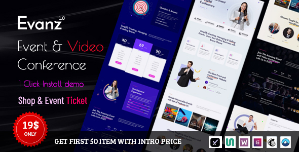 Evanz  Event and Video Conference WordPress Theme