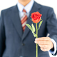 Businessman in suit with red rose on white - PhotoDune Item for Sale