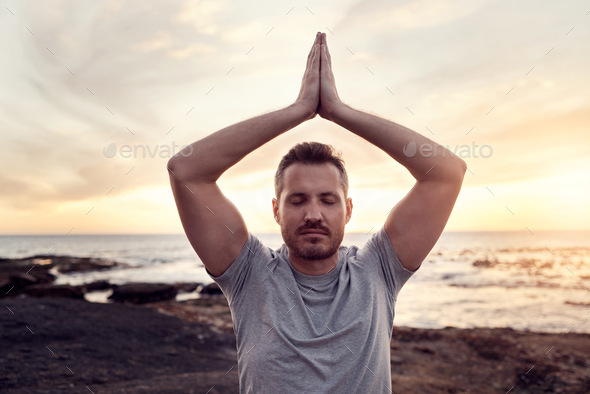 Yoga, zen and wellness, black woman at the beach for fitness and  meditation, mindfulness and peace Stock Photo by YuriArcursPeopleimages