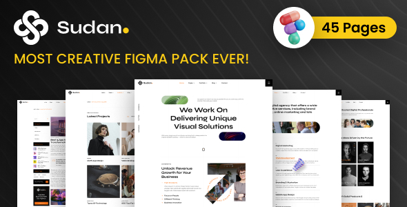 Sudan Studio - Multipurpose Digital Agency Figma UI Template