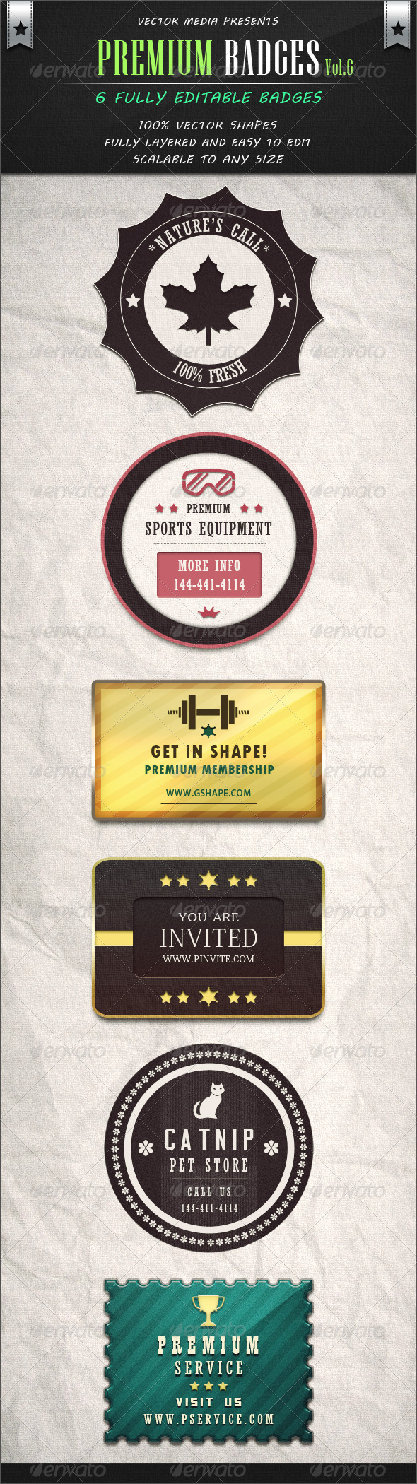 Premium Badges - Vol.6 - Badges & Stickers Web Elements