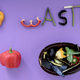 pieces of edible vegetables forming the word zero waste next to a bowl with the skins of an eggplant - PhotoDune Item for Sale