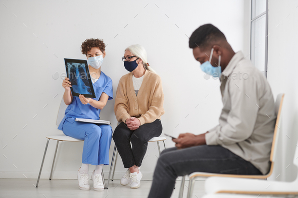 Demonstrating Lungs X-ray To Patient - Stock Photo - Images