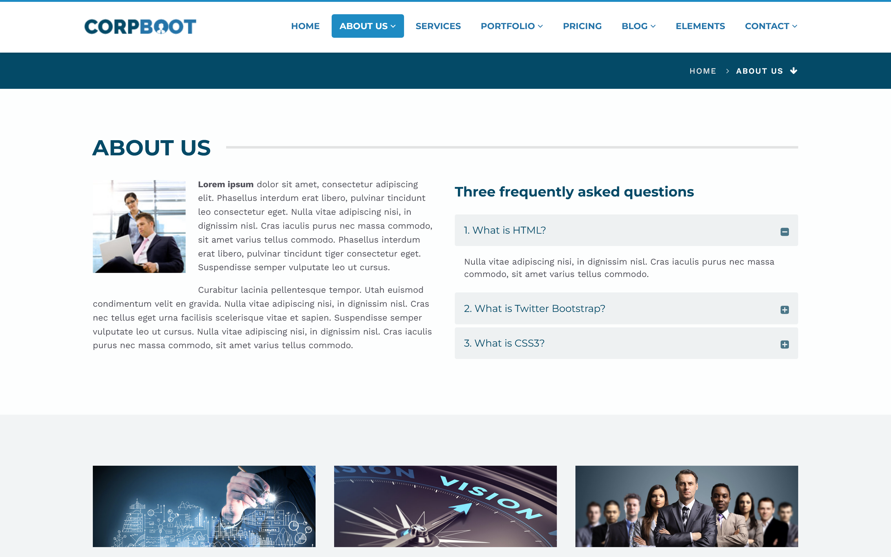 Corpboot Corporate Website Template by styliothemes ThemeForest