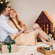 Beautfiul woman with fair red hair hugs with her caucasian boyfriend and relaxes - PhotoDune Item for Sale
