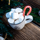hot Christmas drink with marshmallow on wooden table - PhotoDune Item for Sale