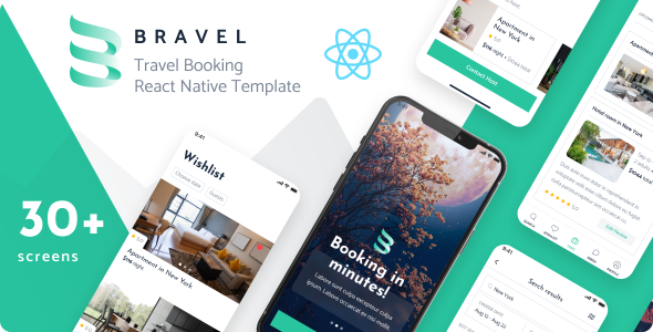Bravel - Travel Booking React Native Template | CLI 0.70.6