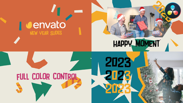 New Year Typography Slides for DaVinci Resolve