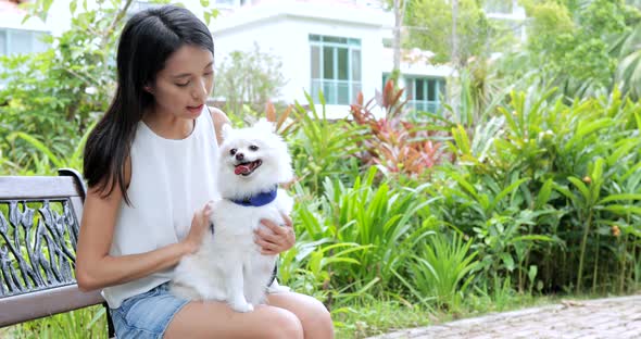 Woman with her dog alt